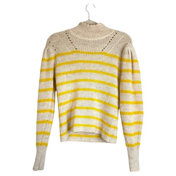 ISABEL MARANT Etoile Georgia Sweater Striped Mock Neck Alpaca US Size 4 Size 36 - Picture 1 of 8